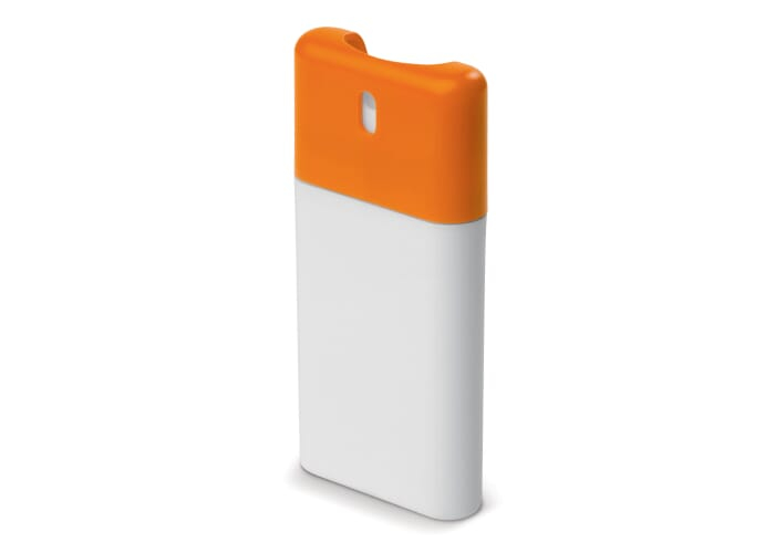 Spray nettoyant publicitaire pour les mains Blanc / Orange